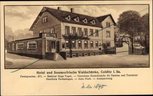 Ak Colditz in Sachsen, Hotel Waldschänke