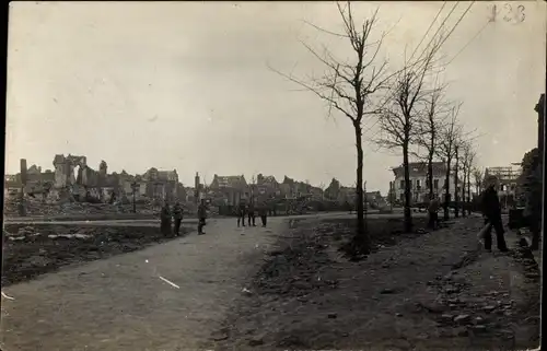 Foto Ak Messines Mesen Westflandern, Kriegszerstörung I. WK