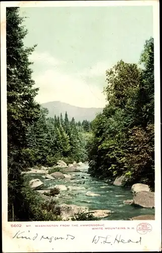 Ak New Hampshire USA, Mount Washington, aus den Ammonoosuc White Mountains