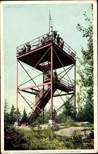 Ak Bethlehem New Hampshire USA, Steel Tower auf dem Mount Agassiz