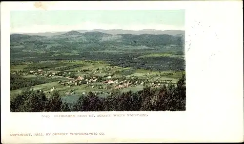 Ak Bethlehem New Hampshire USA, Panorama vom Mount Agassiz, White Mountains