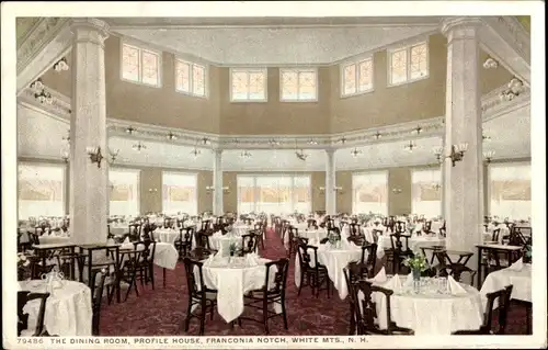 Ak Franconia Notch New Hampshire USA, Esszimmer, Profile House, White Mountains