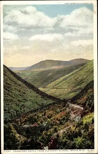 Ak New Hampshire USA, Crawford Notch von Elephant's Head, White Mountains