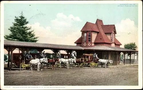 Ak Bethlehem New Hampshire USA, Bahnhof, White Mountains