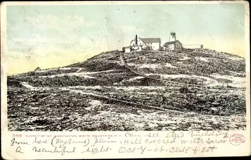 Ak New Hampshire USA, Gipfel des Mount Washington, White Mountains
