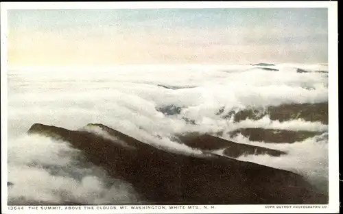 Ak New Hampshire USA, Gipfel, Über den Wolken, Mount Washington, White Mountains