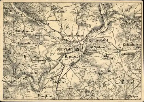 Landkarten Ak Bad Neustadt an der Saale Unterfranken, Ruine Salzburg