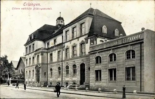 Ak Erlangen in Mittelfranken Bayern, Höhere weibliche Bildungsanstalt