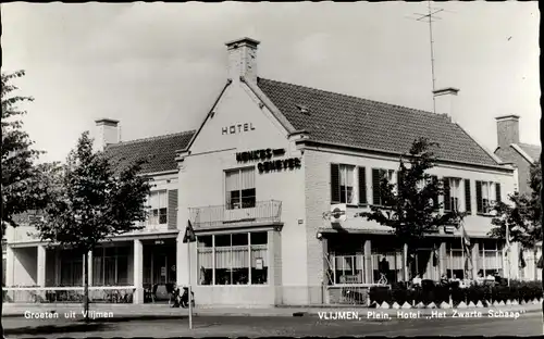 Ak Vlijmen Nordbrabant Niederlande, Plein, Hotel Het Zwarte Schaap