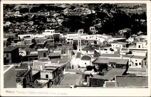 Foto Ak Lindos Insel Rhodos Griechenland, Teilansicht