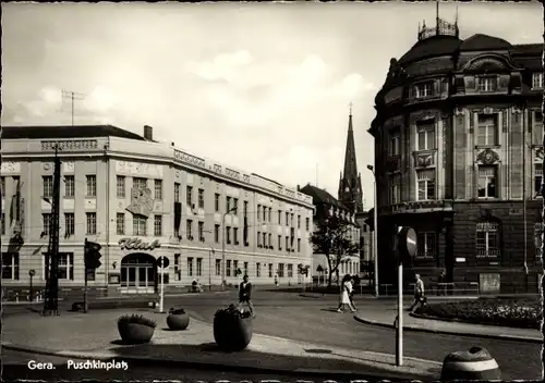 Ak Gera in Thüringen, Puschkinplatz