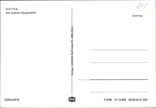 Ak Gotha in Thüringen, Unterer Hauptmarkt