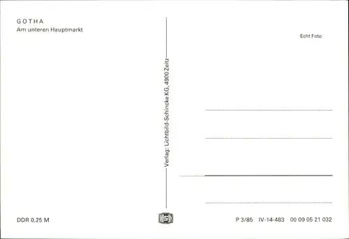 Ak Gotha in Thüringen, Unterer Hauptmarkt