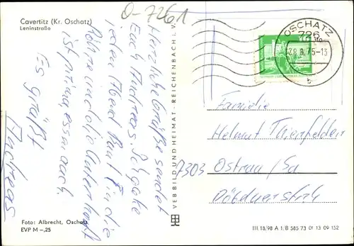 Ak Cavertitz in Sachsen, Leninstraße