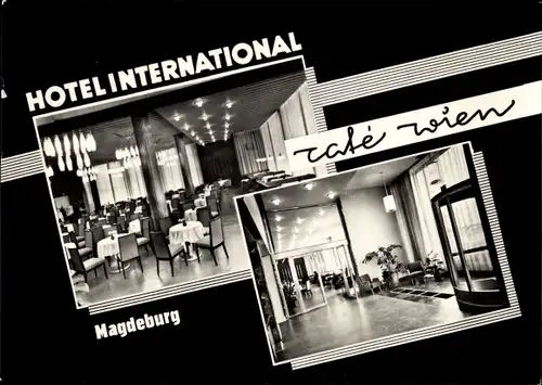 Ak Magdeburg an der Elbe, Interhotel International, Café Wien, Inneres