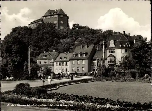 Ak Greiz im Vogtland, Oberes Schloss von Südwesten, Landesarchiv