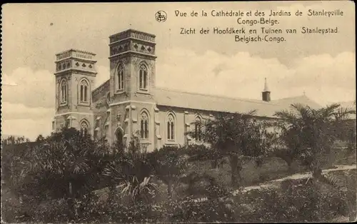Ak Kisangani Stanleyville Stanleystad DR Kongo Zaire, Kathedrale, Gärten