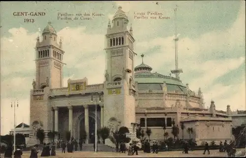 Ak Gand Gent Ostflandern, Weltausstellung 1913, Pavillon des Kongo