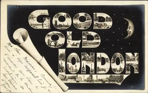 Buchstaben Ak London City England, Ortsansichten bei Nacht, London by Night