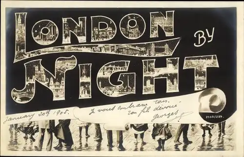 Buchstaben Ak London City England, Ortsansichten bei Nacht, London by Night, Tower Bridge
