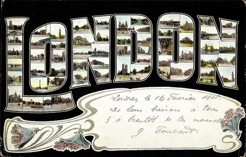 Buchstaben Ak London City, Stadtansichten, Blüten