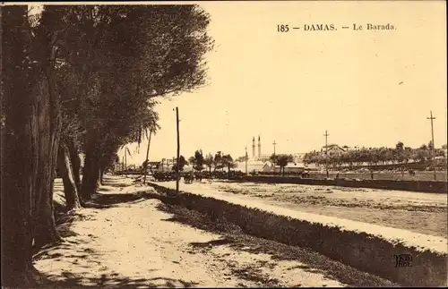 Ak Damaskus Syrien, Barada, Promenade