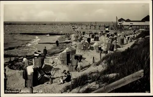 Ak Ostseebad Graal Müritz, Strand, Strandkörbe, Badegäste