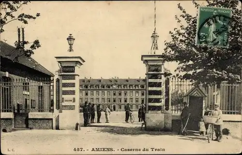 Ak Amiens Somme, Eisenbahnkaserne
