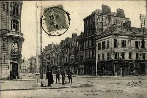 Ak Amiens Somme, Bombardierung, rue de Noyon