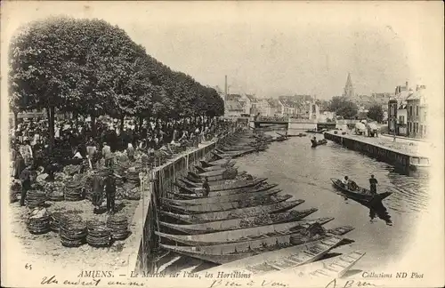 Ak Amiens Somme, Wandern auf dem Wasser, Hortillon-Boote