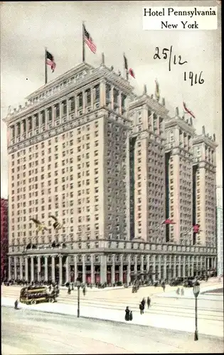 Ak New York City USA, Hotel Pennsylvania, Seventh Avenue, 32nd - 33rd Streets