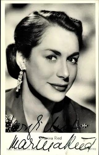 Ak Schauspielerin Marina Ried, Portrait, Autogramm