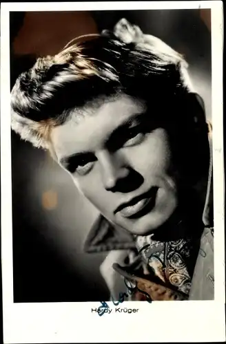 Ak Schauspieler Hardy Krüger, Portrait, Autogramm