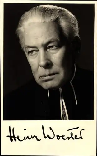 Ak Schauspieler Heinz Woester, Portrait, Autogramm