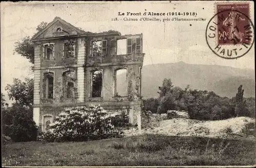 Postkarte Hartmannswiller Hartmannsweiler Elsass Haut Rhin, Chateau d&#39;Ollwiller, Ruine