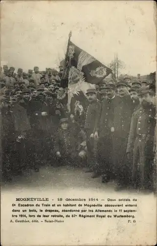 Ak Mogneville Meuse, Zwei Soldaten der 6. Zugstaffel