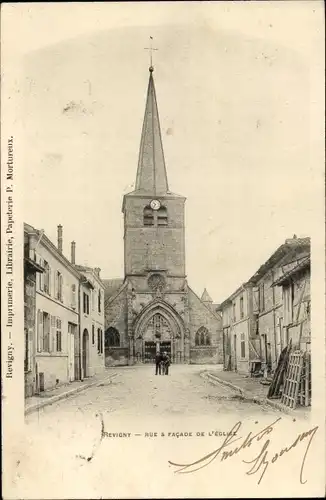 Ak Revigny Meuse, Eine Straße, Kirche