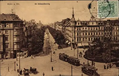 Ak Köln am Rhein, Am Hohenzollernring, Straßenbahn