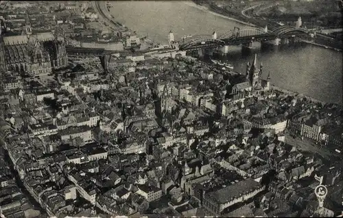 Ak Köln am Rhein, Ballonaufnahme