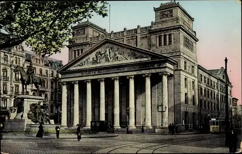 Ak Aachen, Theater und Kaiser Wilhelm Denkmal