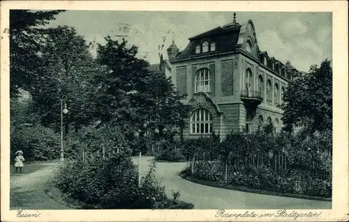 Ak Essen im Ruhrgebiet, Rosenplatz im Stadtgarten