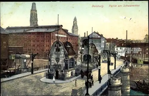 Ak Duisburg im Ruhrgebiet, Partie am Schwanentor