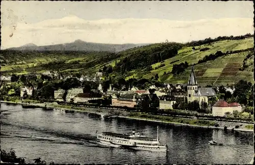 Ak Unkel am Rhein, Blick auf Ort über Rhein