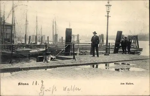 Ak Hamburg Altona, Am Hafen