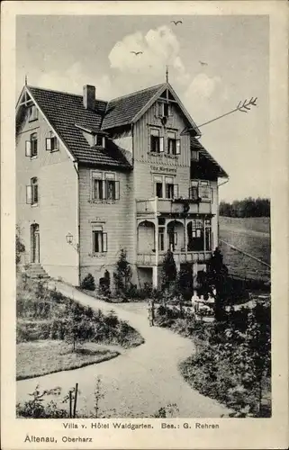 Ak Altenau Clausthal Zellerfeld im Oberharz, Villa-Hotel Waldgarten