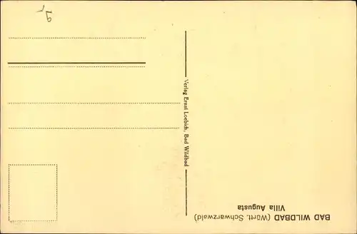 Ak Bad Wildbad Schwarzwald, Villa Augusta