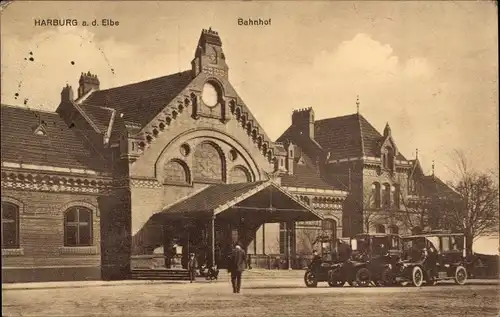 Ak Hamburg Harburg, Bahnhof