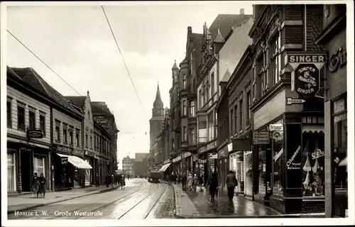 Ak Hamm in Westfalen, Große Weststraße, Geschäfte