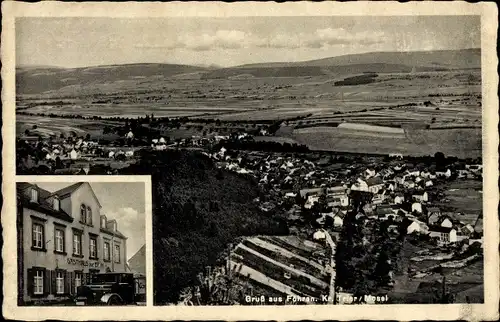 Ak Föhren in Rheinland Pfalz, Gesamtansicht, Gasthaus zur Bahn