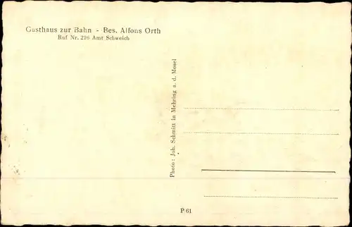 Ak Föhren in Rheinland Pfalz, Gesamtansicht, Gasthaus zur Bahn